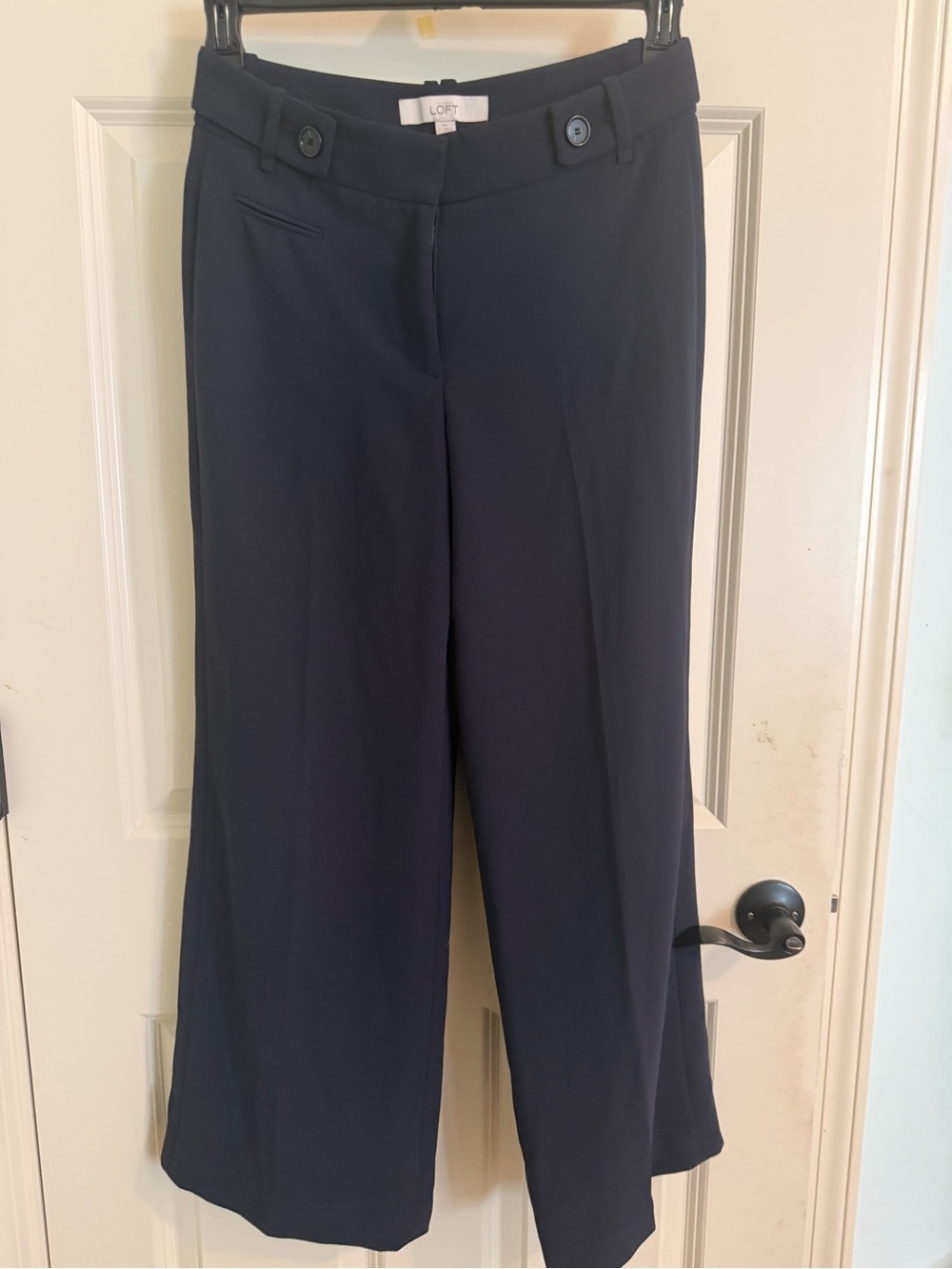 LOFT Navy Wide-Leg Trousers